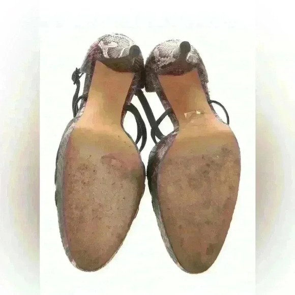 Stuart Weitzman Heritage Vino Serpentex Platform Snakeskin Print Heel Sz 7.5 - Picture 5 of 5